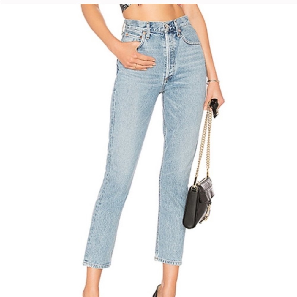 AGOLDE Riley High Rise Straight Crop Jeans
